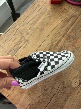 Infant Vans Checkerboard Slip-On Shoe - Black & White